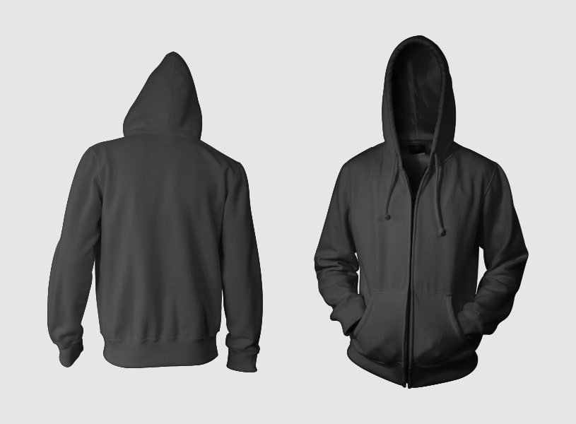 Desain Hoodie Polos Hitam