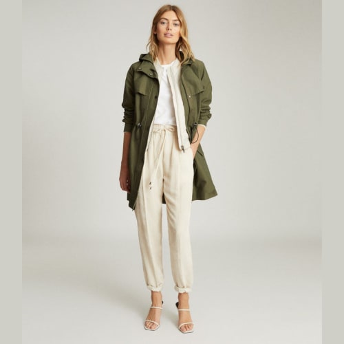 Jaket Parka Wanita Hijau Tua
