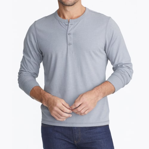 Kaos Henley Lengan Panjang