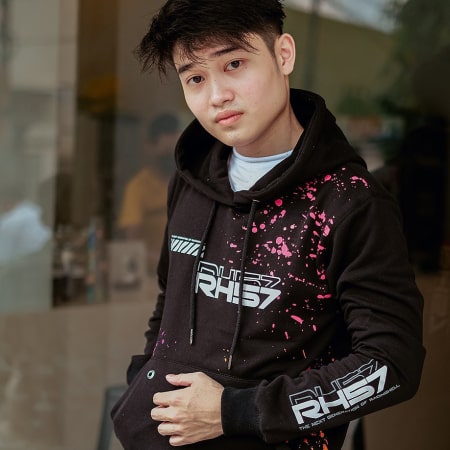 Hoodie Racing Hell Hitam 1 Depan